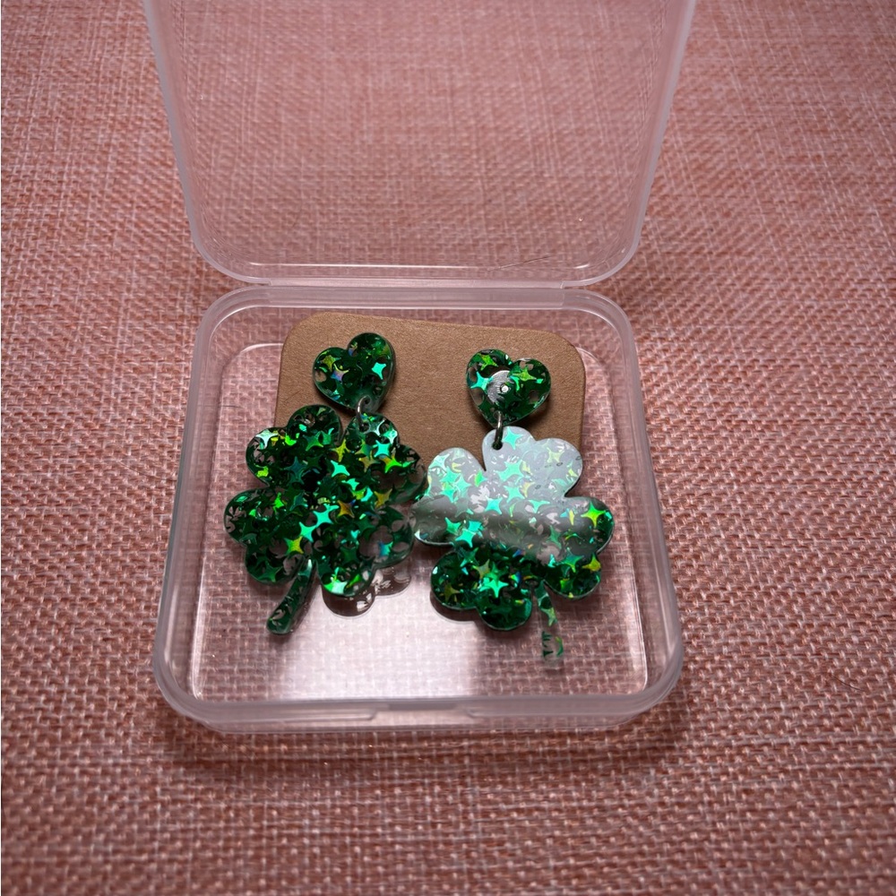 Green Shamrock Earrings